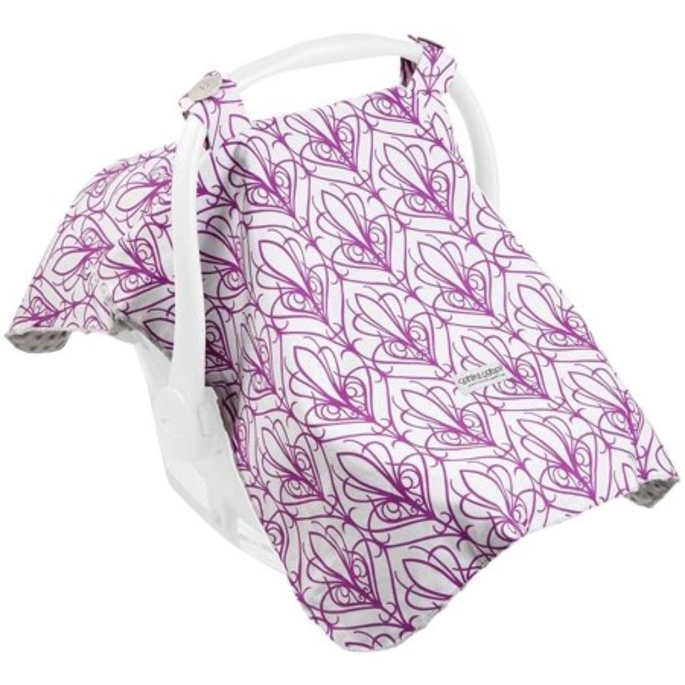 Carseat Canopy Car Seat Cover Purple & White